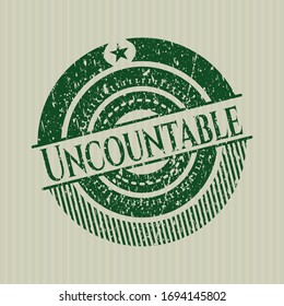 Green Uncountable distress rubber stamp with grunge texture