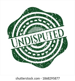 Green Undisputed distressed rubber stamp. 