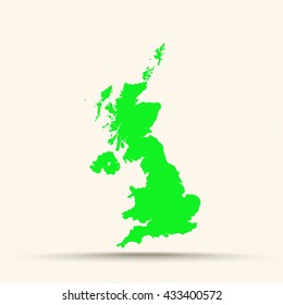 Green United Kingdom Map Illustration



