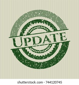 Green Update rubber grunge stamp