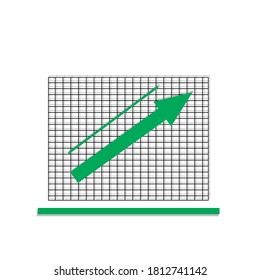 green upgrade information graph icon on a white background