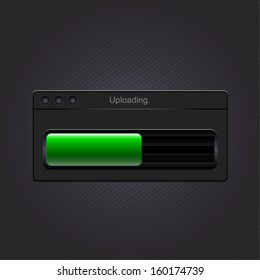 Green uploading bar. Vector