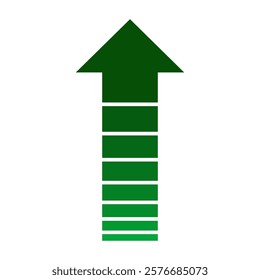 Green Upward Arrow Gradient Bars economic growth and prosperity up