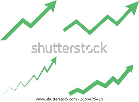 Green upward arrow growth chart symbol PNG