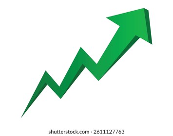Green Upward Arrow Icon - Representing Growth, Success, and Positive Trends in Finance and Business - Perfect Vector for Economic Reports and Infographics