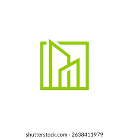 Green Urban Development Line Art Logo