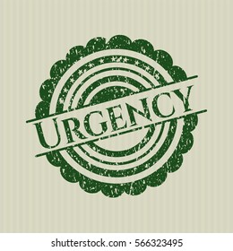 Green Urgency distressed rubber stamp