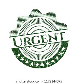 Green Urgent distressed rubber grunge seal