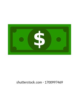 Green USA Currency. Vector Dollar Sign, Money Dollar Icon - Currency Dollar Bill Symbol.