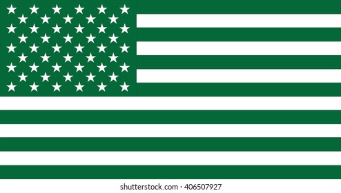 Green USA flag - isolated vector