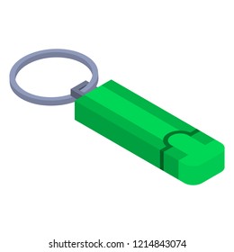 Green usb flash icon. Isometric of green usb flash vector icon for web design isolated on white background