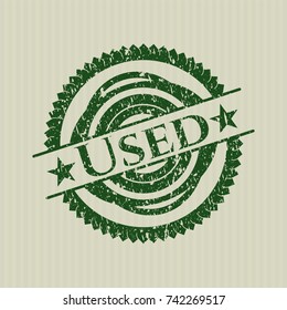 Green Used distress rubber stamp