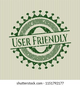 Green User Friendly distressed rubber grunge seal