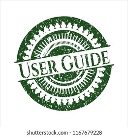 Green User Guide distressed rubber seal with grunge texture