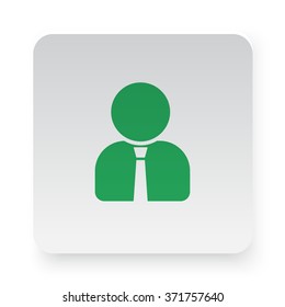 Green User Profile icon on white app button