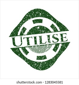 Green Utilise distressed rubber stamp with grunge texture
