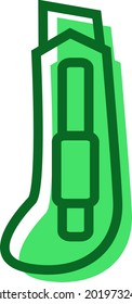 Green utility knife, illustration, vector on a white background.