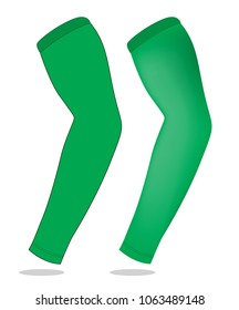 Green UV Protection Arm Sleeve Vector for Template