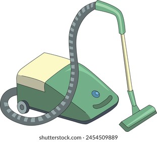 Ilustración vectorial de aspiradora verde