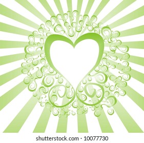 green valentine day's heart
