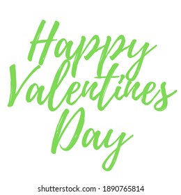 Green Valentines day typography of happy valentines day text in White background. Vector illustration. Wallpaper, flyers, invitation, posters, brochure, banners.