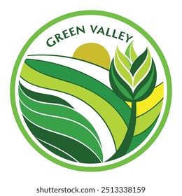 Green valley logo design vector illustration. 