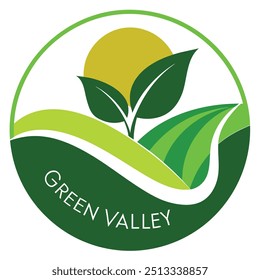 Green valley logo design vector illustration. 