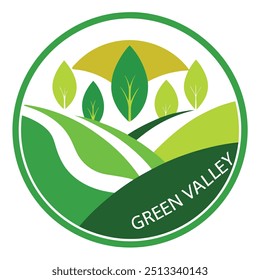 Green valley logo design vector illustration. 