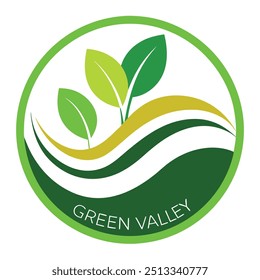 Green valley logo design vector illustration. 