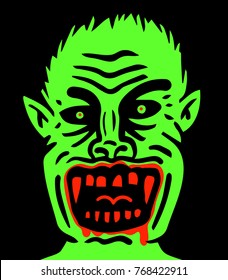 green vampire spotted with blood