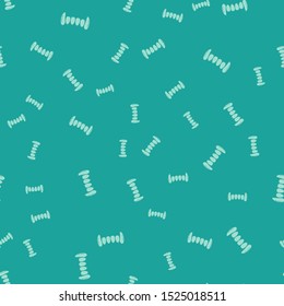 Green Vampire teeth icon isolated seamless pattern on green background. Happy Halloween party.  Vector Illustration