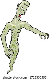 Green vampire with green warts
