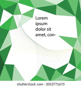 Green variations background with triangular pattern and vector abstract coloured line art background illustration template