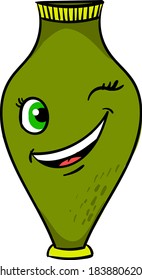 Grüne Vase, Vektorgrafik auf weißem Hintergrund