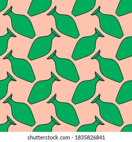 Green vase ,seamless pattern on pastel background.