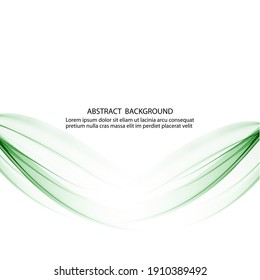 
Green vector abstract background of bright transparent wave, design element