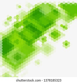green vector abstract background. hexagon design. polygonal style.