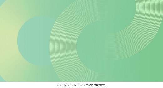 Green vector abstract background with simple geometric shapes circle modern