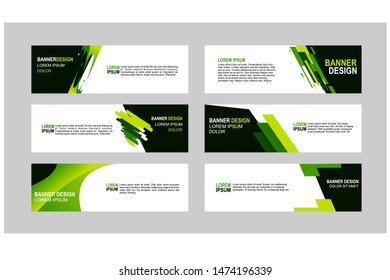 Green Vector abstract design banner web template.