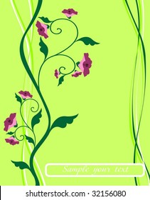green vector abstract floral background