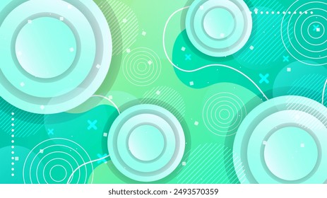 Green vector abstract geometric shapes background
