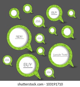 Green vector abstract modern speech bubbles