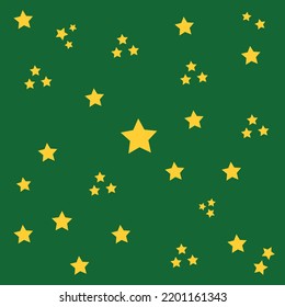 patrón de fondo abstracto de vector verde y amarillo estrella, patrón de hoja de cama, patrón de pañuelo.