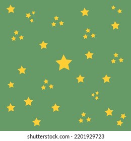 green vector abstract and star yellow background pattern, bed sheet pattern, handkerchief pattern.