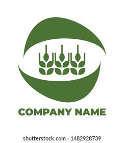 Green vector agro icon. Template for your company logo. Isolated illustration on white.