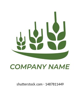 Green vector agro icon. Template for your company logo. Isolated illustration on white.