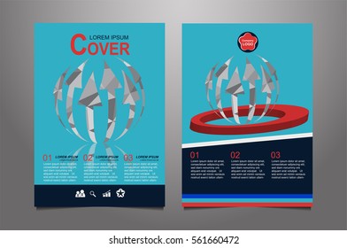 Green  vector annual report Leaflet Brochure Flyer template design, book cover layout design, Abstract  red presentation book cover templates