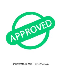 Green vector approved sign stamp