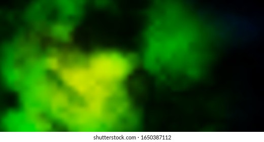 Green vector backdrop with cumulus. Illustration in abstract style with gradient clouds. Pattern for your commercials.