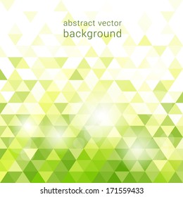 green vector background with abstract geometric ornament